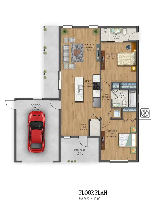 The Angel 2.0 with garage floor plan