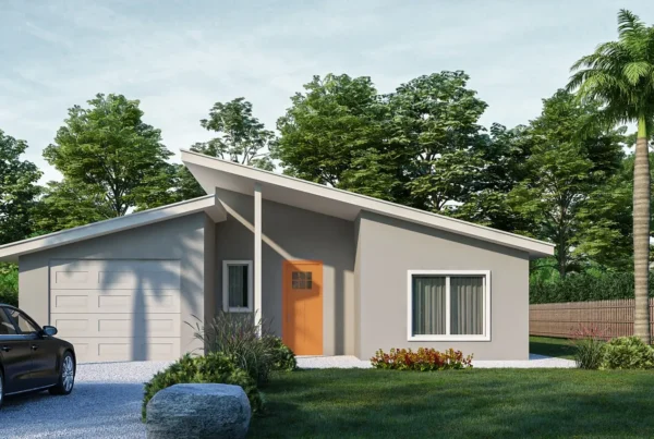 The Angel 2.0 with garage steel kit home rendering