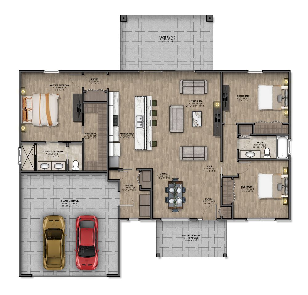The GIno steel kit home floor plan